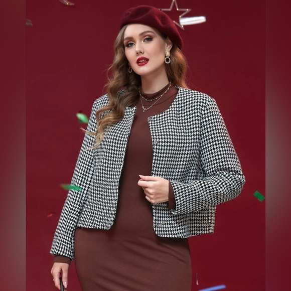 SHEIN Jackets & Blazers - Houndstooth Blazer • Plus Size • NWT